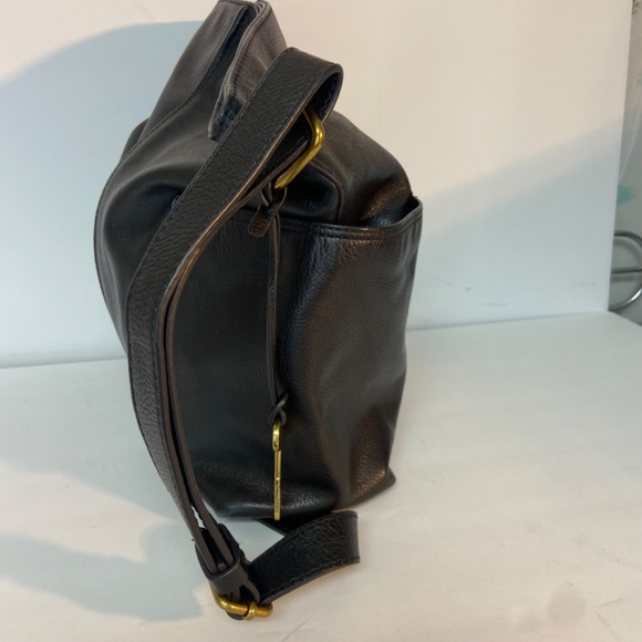 Fossil Crossbody Hobo Messenger Bag - Black Leather - Picture 5 of 14